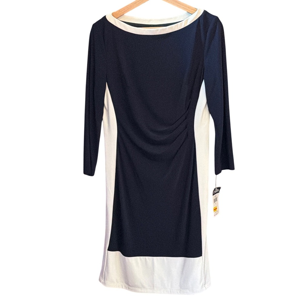 Y2K Chaps Sheath Dress Nautical Officecore Minimalist Coastal Chic Classic